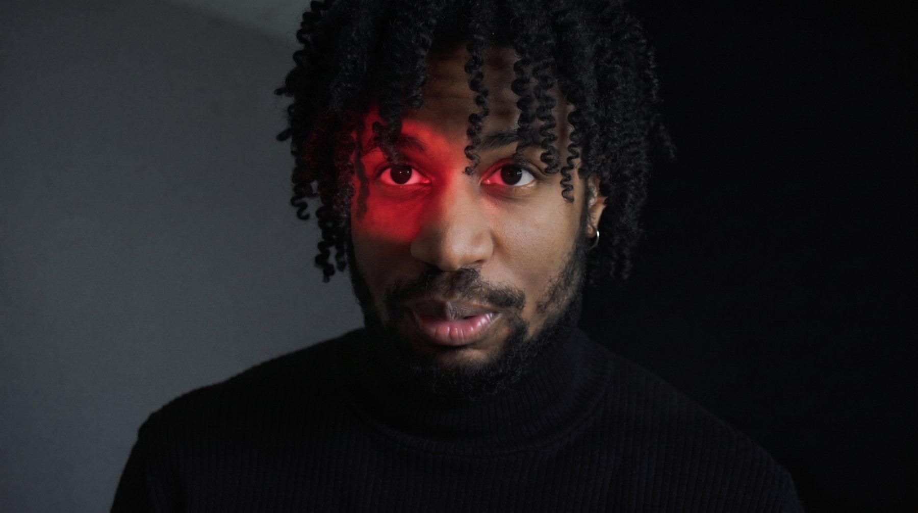 Portrait, red light